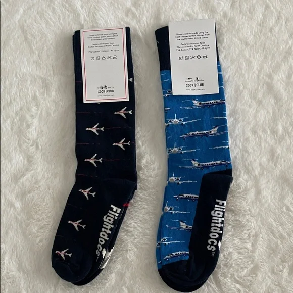 Boys Airplane Pattern Socks - Navy and Blue - Picture 2 of 8